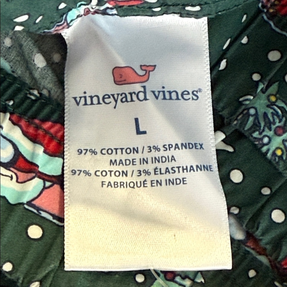 Vineyard Vines Skis and Trees Green Printed Stretch Lounge Pants Size L Unisex - Picture 11 of 14